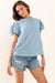 Double Ruffle Sleeve Top-Apparel > Womens > Tops > Shirts-Pink Dot Styles