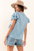 Double Ruffle Sleeve Top-Apparel > Womens > Tops > Shirts-Pink Dot Styles