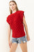 Red Ruffle Textured Sweater-Apparel > Womens > Tops > Sweaters-Pink Dot Styles