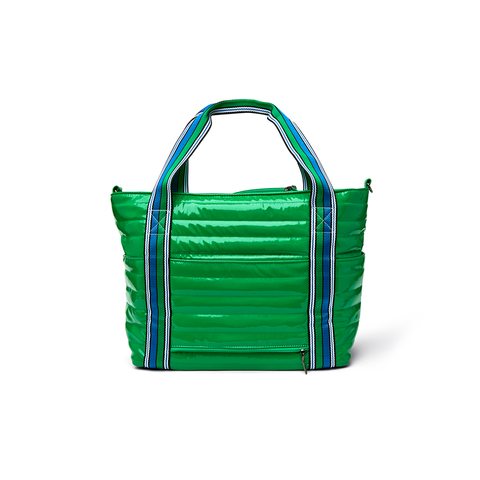 Think Royln-Love all Tennis Bag| Green Patent (Blue/Green Stripe)-Pink Dot Styles