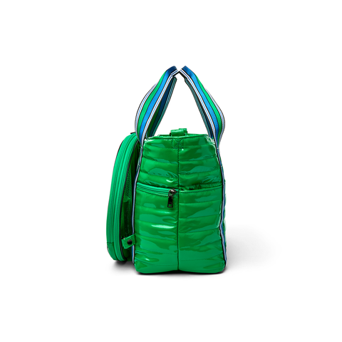 Think Royln-Love all Tennis Bag| Green Patent (Blue/Green Stripe)-Pink Dot Styles