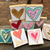 3x3 Heart Valentine handmade textured wood block: Hot pink/pastel pink ...