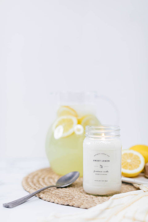 Sweet Lemon - Soy Wax Candle: 1 mason jar (16oz)