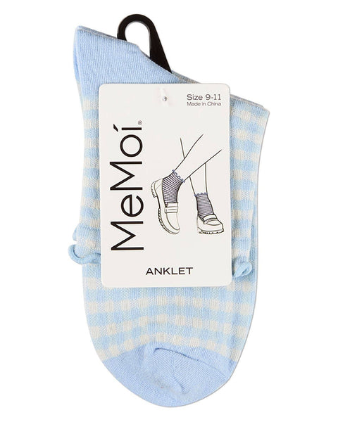 Gingham Anklet: Powder Blue / 9-11