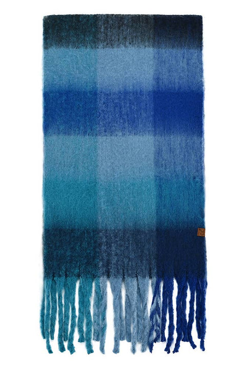 C.C Multi Color Block Plaid Check Pattern Woven Winter Scarf: 13