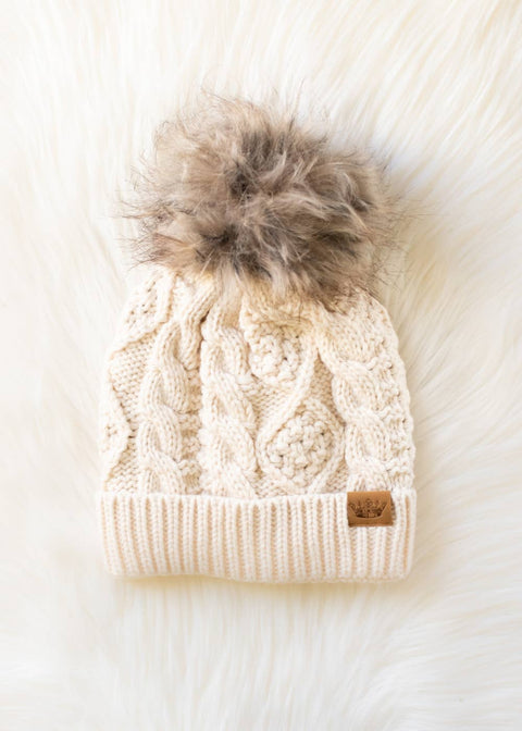 Cable Knit Pom PomHat