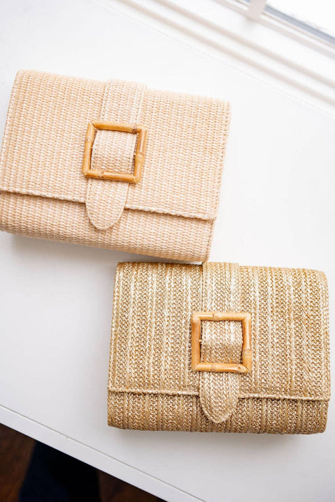 Lisi Lerch-Janie Straw Clutch-Pink Dot Styles