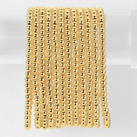 Gold Bead Stretch Bracelet: 4mm