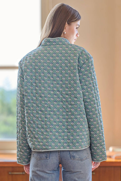ROSIE POSIE-Reversible Quilted Jacket-Pink Dot Styles