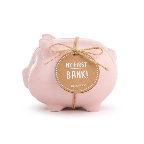 Pink Ceramic Classic Piggy Bank - 7x5.5x6in