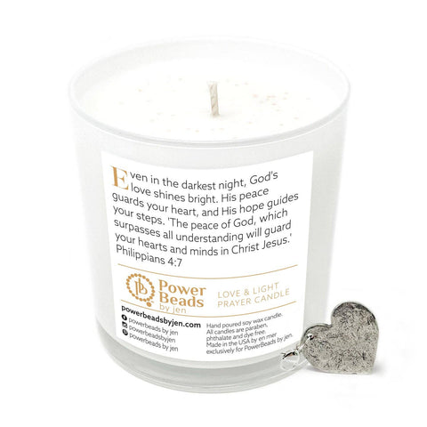 Love & Light Hope and Peace Prayer Candle: Lemongrass & Green Tea