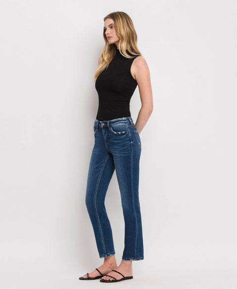 FLYING MONKEY-Straight Ankle Slim Jeans-Pink Dot Styles