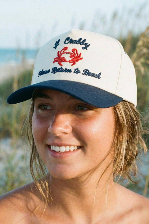 MiMi Wholesale-TCM0133 If Crabby Please Return to Beach Trucker Hat-Pink Dot Styles