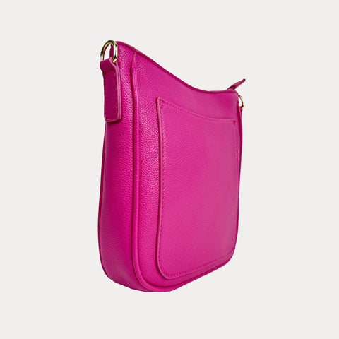 Madelyn Vegan Pebble Mini Messenger: Raspberry