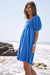 Ocean Blue Puff Sleeve Dress-Apparel > Womens > Dresses & Jumpsuits-Pink Dot Styles