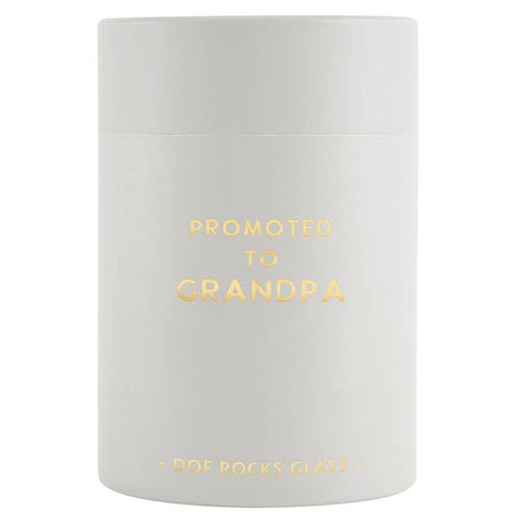 DOF Glass - Promoted to Grandpa: Hand Wash Only / Glass / 4" H x 3.25" Dia, 14 oz-Gifts > Kids-Pink Dot Styles