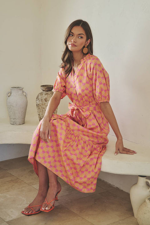 Floral Wynette Tiered Midi Dress