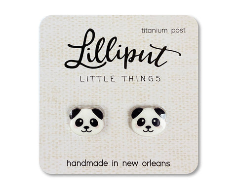 Lilliput Little Things-Panda Earrings-Pink Dot Styles
