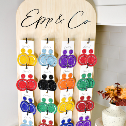 Epp and Co-Light Blue Disc Drops-Pink Dot Styles