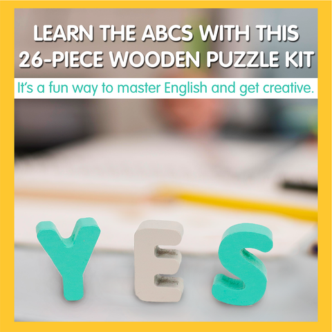Leo & Friends-Leo & Friends Wooden Chunky Alphabet Puzzle for Toddlers-Pink Dot Styles