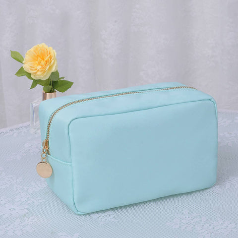 Emma Round Zippered Nylon Cosmetic Pouch Bag