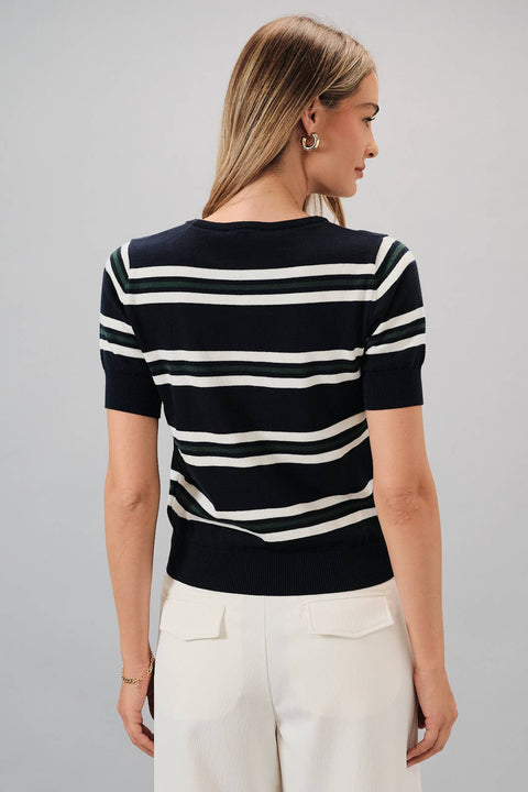 Navy Multi Stripe Sweater Top