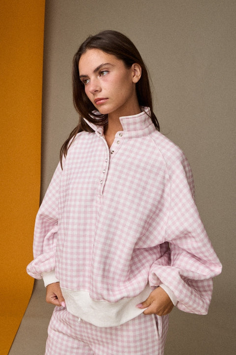 Papermoon-Pink & White Gingham Quarter Snap-Pink Dot Styles