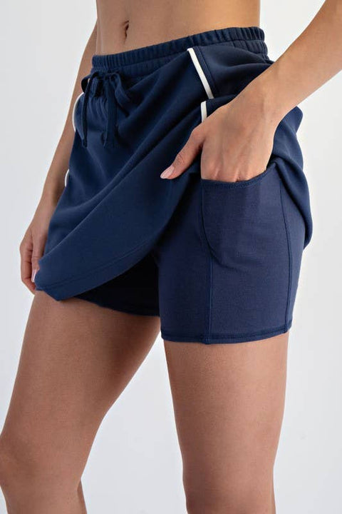 Navy Modal Scuba Skort