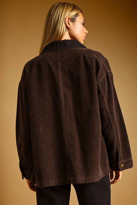 Corduroy Barn Jacket: Brown
