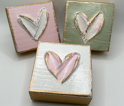 Coddiwomple-Heart block |  valentine | pastel | xoxo | love: Pink back/white heart-Pink Dot Styles