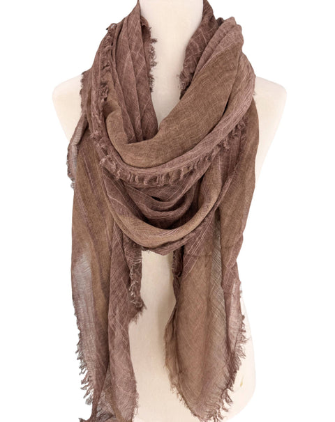 JC Sunny Fashion-JC021038 Textured Gauze Scarf Shawl – Soft Washed Colorblock Wrap with Subtle Distressed Dye & Raw Fringe Edges: Green-Pink Dot Styles