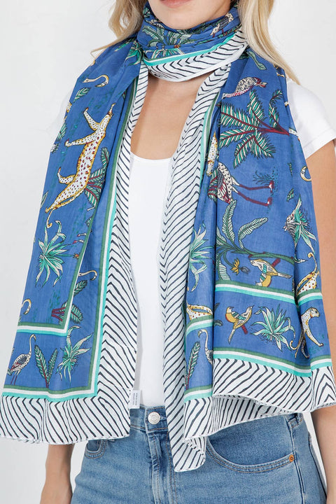 Blue Animal Print Scarf