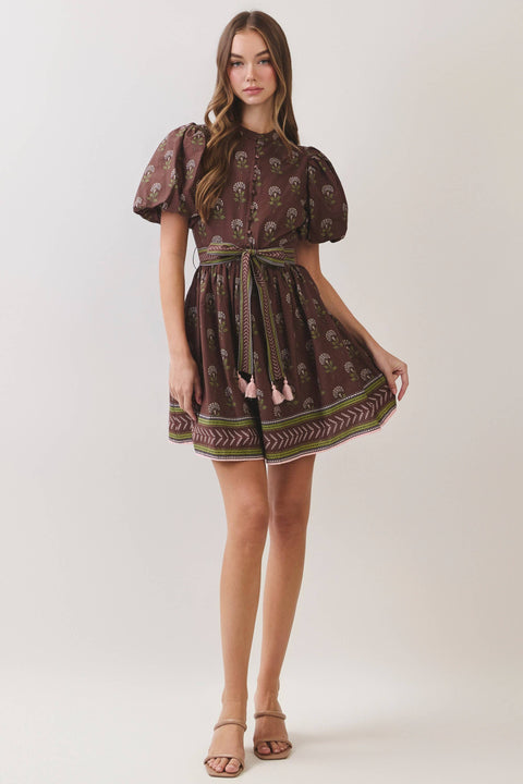 Chocolate Brown Belted Dress