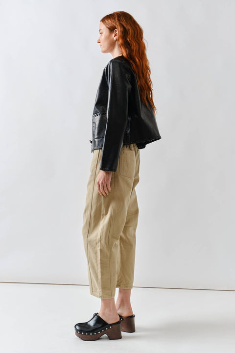 Whipstitch Edge Faux Leather Jacket