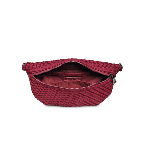 Sol and Selene-Ethereal - Woven Neoprene Crossbody: Wine-Pink Dot Styles