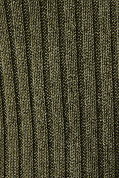 Short Sleeve Cable Knit Sweater: Olive