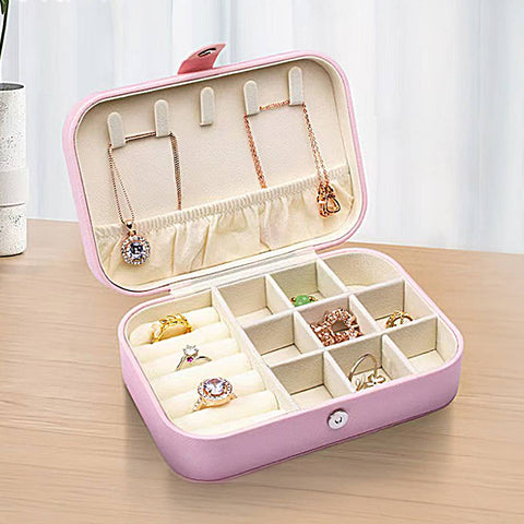 Faux Leather Portable Jewelry Box
: Pink