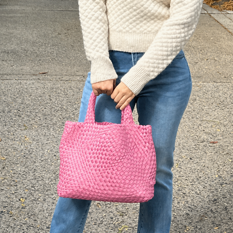 Lilly Lt. Pink | Woven Neoprene Tote