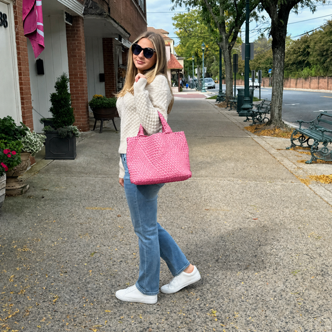 Lilly Lt. Pink | Woven Neoprene Tote