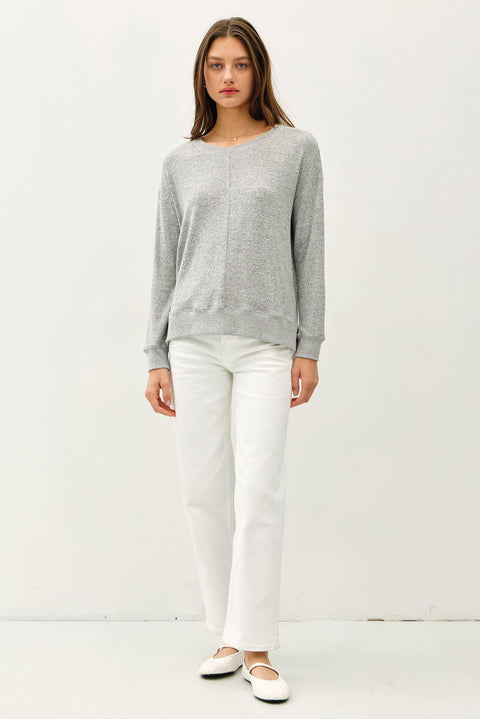 Heather Gray Brushed Pullover