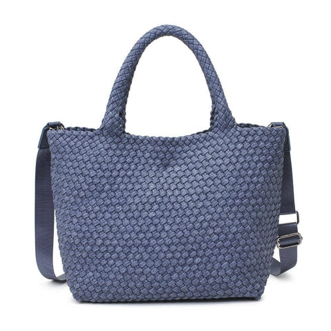 Sky's The Limit Medium Woven Neoprene Tote: Dark Denim