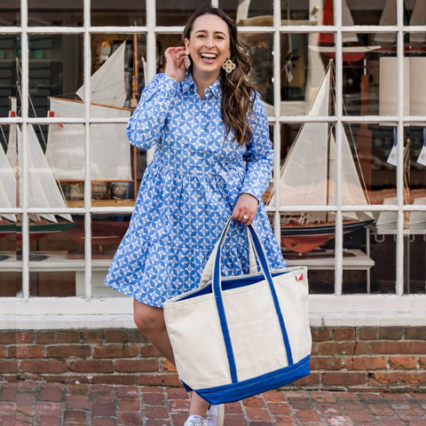 ShoreBags Classic Tote Large Private Label Customizable: Navy