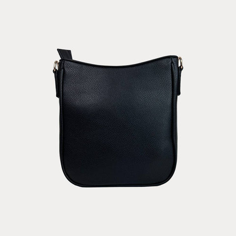 AHDORNED-Madelyn Mini Pebble Messenger with Strap: Black-Pink Dot Styles
