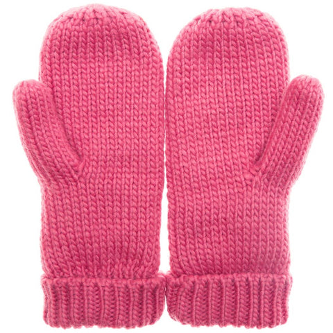 Fashion City-Cable Knit Mittens Fleece Lined-Pink Dot Styles
