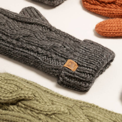 Fashion City-Cable Knit Mittens Fleece Lined-Pink Dot Styles