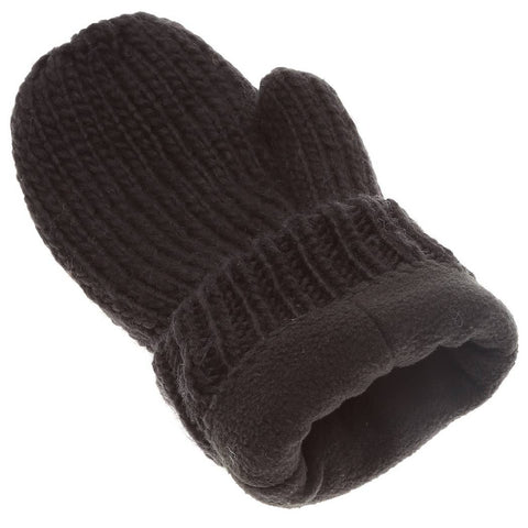 Fashion City-Cable Knit Mittens Fleece Lined-Pink Dot Styles