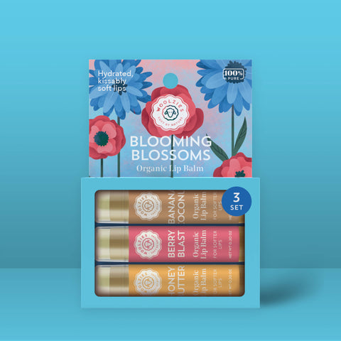 Woolzies-Blooming Blossoms Lip Balm Set Of 3-Pink Dot Styles