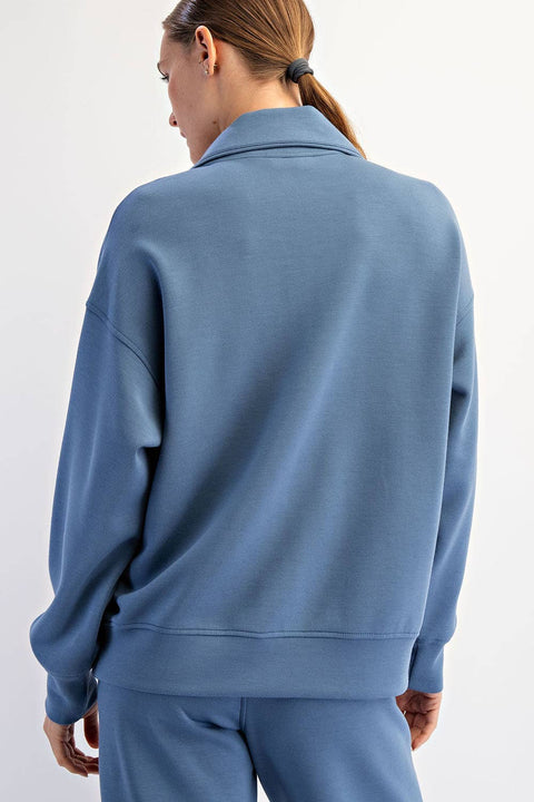 Modal Scuba Quarter Zip: Paradise Blue