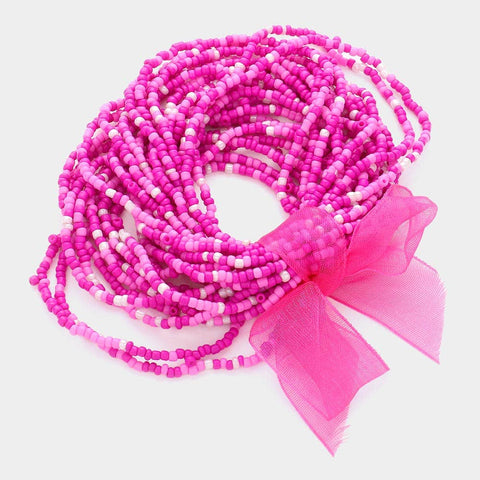 25PCS - Seed Beaded Stretch Bracelets
: Yellow
