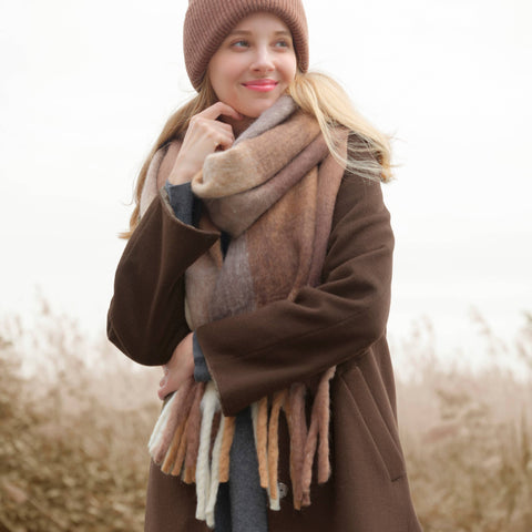 C.C Multi Color Block Plaid Check Pattern Woven Winter Scarf: 13